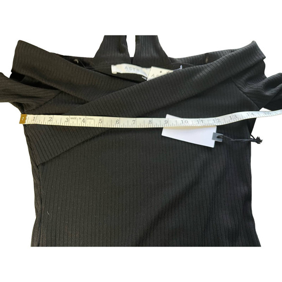 ASTR THE LABEL Black Ribbed Tribeca Off the Shoulder Bodysuit- Size Small- NWT - Picture 10 of 15